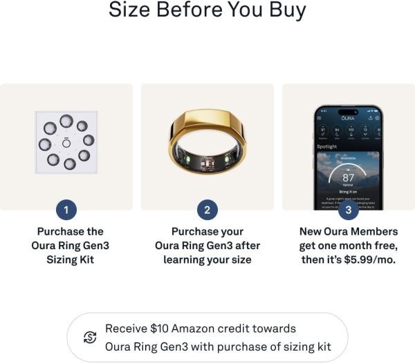 Oura Ring Gen3 Horizon - Silver - Size 11 - Smart Ring - Size First with Oura Ring Gen3 Sizing Kit - Sleep Tracking Wearable - Heart Rate - Fitness Tracker - 5-7 Days Battery Life - Image 37