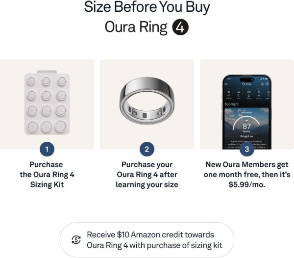 Oura Ring 4 - Black - Size 11 - Smart Ring - Unique Sizing, Not Standard US Ring Sizes - Size First - Sleep Tracking Wearable - Heart Rate - Fitness Tracker - Up to 8 Days of Battery Life - Image 38