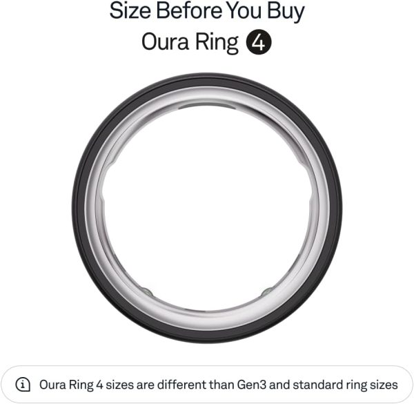 Oura Ring 4 - Black - Size 11 - Smart Ring - Unique Sizing, Not Standard US Ring Sizes - Size First - Sleep Tracking Wearable - Heart Rate - Fitness Tracker - Up to 8 Days of Battery Life - Image 2