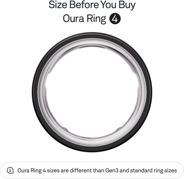 Oura Ring 4 - Black - Size 11 - Smart Ring - Unique Sizing, Not Standard US Ring Sizes - Size First - Sleep Tracking Wearable - Heart Rate - Fitness Tracker - Up to 8 Days of Battery Life - Image 25