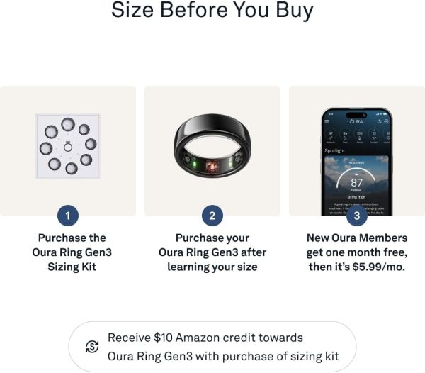Oura Ring Gen3 Horizon - Silver - Size 11 - Smart Ring - Size First with Oura Ring Gen3 Sizing Kit - Sleep Tracking Wearable - Heart Rate - Fitness Tracker - 5-7 Days Battery Life - Image 71
