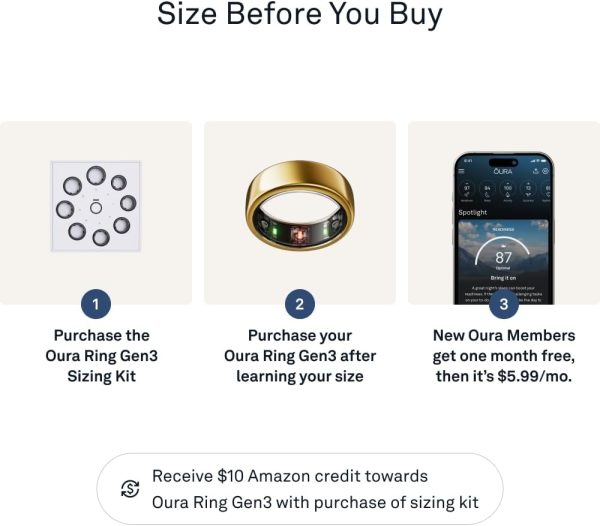 Oura Ring Gen3 Horizon - Silver - Size 11 - Smart Ring - Size First with Oura Ring Gen3 Sizing Kit - Sleep Tracking Wearable - Heart Rate - Fitness Tracker - 5-7 Days Battery Life - Image 44
