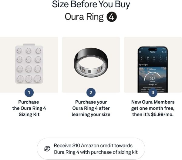 Oura Ring 4 - Black - Size 11 - Smart Ring - Unique Sizing, Not Standard US Ring Sizes - Size First - Sleep Tracking Wearable - Heart Rate - Fitness Tracker - Up to 8 Days of Battery Life - Image 26