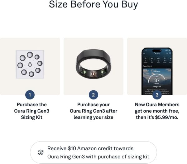 Oura Ring Gen3 Horizon - Silver - Size 11 - Smart Ring - Size First with Oura Ring Gen3 Sizing Kit - Sleep Tracking Wearable - Heart Rate - Fitness Tracker - 5-7 Days Battery Life - Image 29