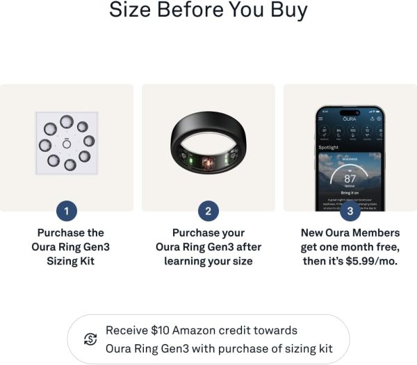 Oura Ring Gen3 Horizon - Silver - Size 11 - Smart Ring - Size First with Oura Ring Gen3 Sizing Kit - Sleep Tracking Wearable - Heart Rate - Fitness Tracker - 5-7 Days Battery Life - Image 21