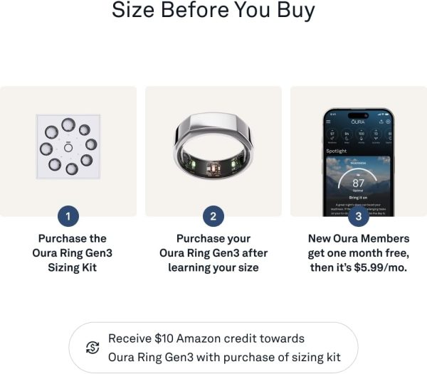 Oura Ring Gen3 Horizon - Silver - Size 11 - Smart Ring - Size First with Oura Ring Gen3 Sizing Kit - Sleep Tracking Wearable - Heart Rate - Fitness Tracker - 5-7 Days Battery Life - Image 79