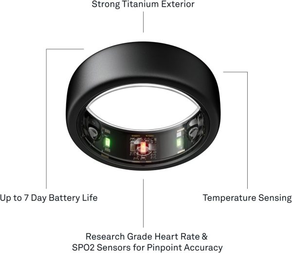 Oura Ring Gen3 Horizon - Silver - Size 11 - Smart Ring - Size First with Oura Ring Gen3 Sizing Kit - Sleep Tracking Wearable - Heart Rate - Fitness Tracker - 5-7 Days Battery Life - Image 25