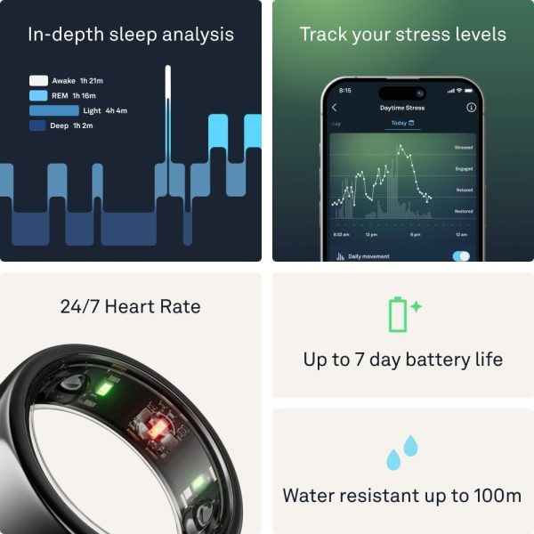 Oura Ring Gen3 Horizon - Silver - Size 11 - Smart Ring - Size First with Oura Ring Gen3 Sizing Kit - Sleep Tracking Wearable - Heart Rate - Fitness Tracker - 5-7 Days Battery Life - Image 72