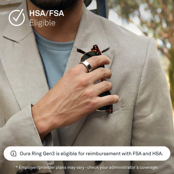 Oura Ring Gen3 Horizon - Silver - Size 11 - Smart Ring - Size First with Oura Ring Gen3 Sizing Kit - Sleep Tracking Wearable - Heart Rate - Fitness Tracker - 5-7 Days Battery Life - Image 81