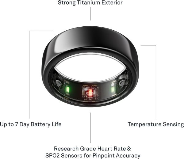 Oura Ring Gen3 Horizon - Silver - Size 11 - Smart Ring - Size First with Oura Ring Gen3 Sizing Kit - Sleep Tracking Wearable - Heart Rate - Fitness Tracker - 5-7 Days Battery Life - Image 75