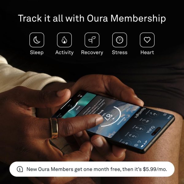 Oura Ring Gen3 Horizon - Silver - Size 11 - Smart Ring - Size First with Oura Ring Gen3 Sizing Kit - Sleep Tracking Wearable - Heart Rate - Fitness Tracker - 5-7 Days Battery Life - Image 4