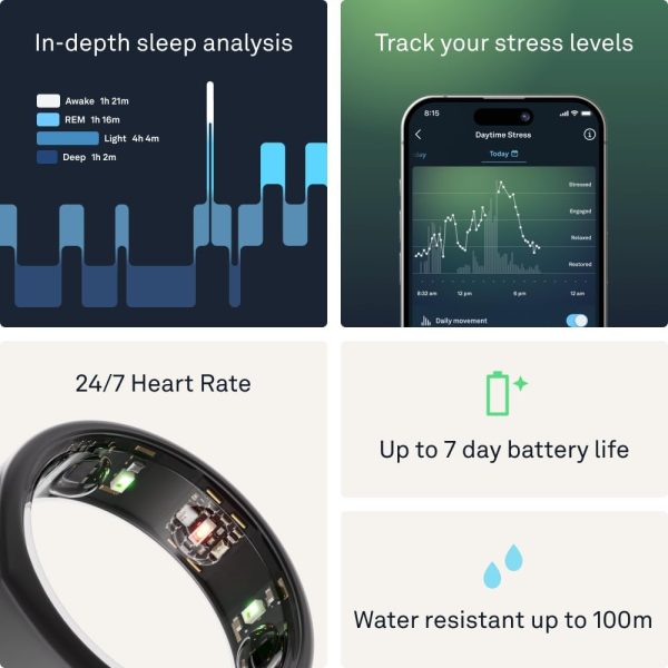 Oura Ring Gen3 Horizon - Silver - Size 11 - Smart Ring - Size First with Oura Ring Gen3 Sizing Kit - Sleep Tracking Wearable - Heart Rate - Fitness Tracker - 5-7 Days Battery Life - Image 31