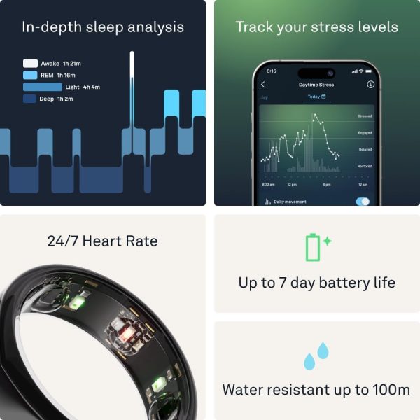 Oura Ring Gen3 Horizon - Silver - Size 11 - Smart Ring - Size First with Oura Ring Gen3 Sizing Kit - Sleep Tracking Wearable - Heart Rate - Fitness Tracker - 5-7 Days Battery Life - Image 53