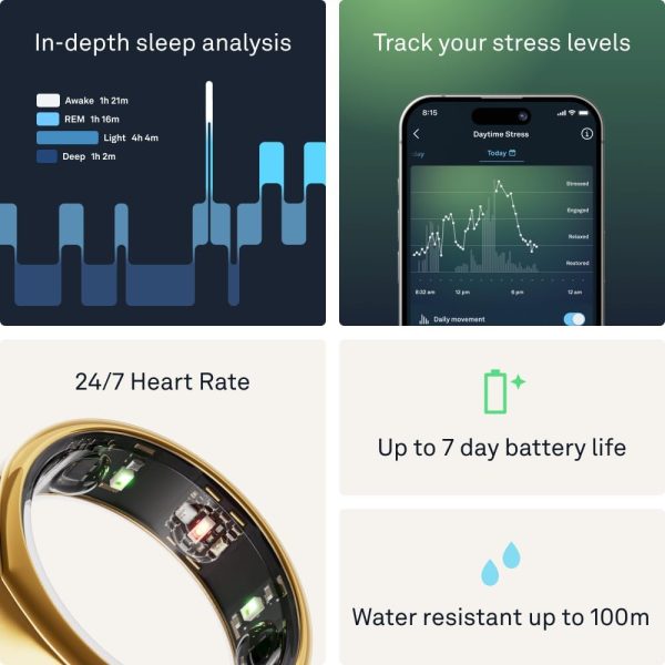 Oura Ring Gen3 Horizon - Silver - Size 11 - Smart Ring - Size First with Oura Ring Gen3 Sizing Kit - Sleep Tracking Wearable - Heart Rate - Fitness Tracker - 5-7 Days Battery Life - Image 38