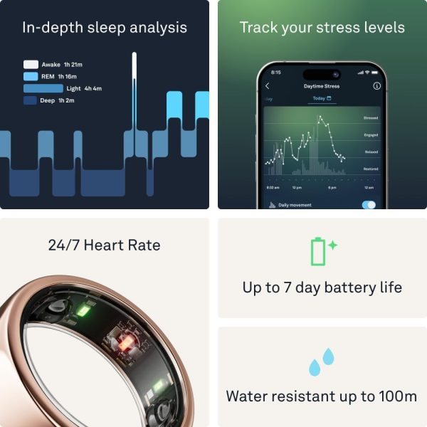 Oura Ring Gen3 Horizon - Silver - Size 11 - Smart Ring - Size First with Oura Ring Gen3 Sizing Kit - Sleep Tracking Wearable - Heart Rate - Fitness Tracker - 5-7 Days Battery Life - Image 14