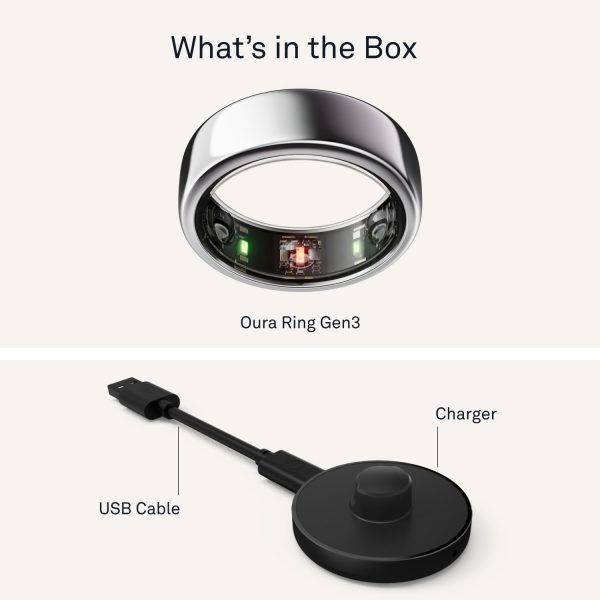 Oura Ring Gen3 Horizon - Silver - Size 11 - Smart Ring - Size First with Oura Ring Gen3 Sizing Kit - Sleep Tracking Wearable - Heart Rate - Fitness Tracker - 5-7 Days Battery Life - Image 8