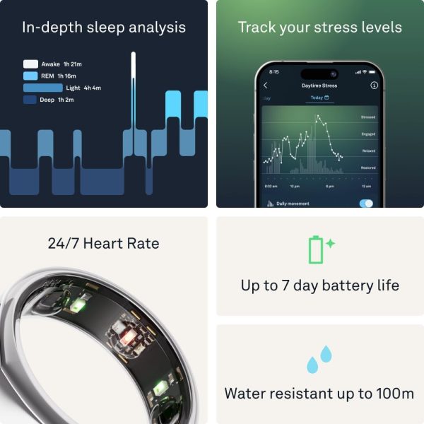 Oura Ring Gen3 Horizon - Silver - Size 11 - Smart Ring - Size First with Oura Ring Gen3 Sizing Kit - Sleep Tracking Wearable - Heart Rate - Fitness Tracker - 5-7 Days Battery Life - Image 80