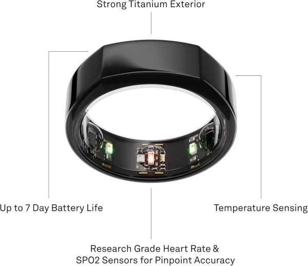 Oura Ring Gen3 Horizon - Silver - Size 11 - Smart Ring - Size First with Oura Ring Gen3 Sizing Kit - Sleep Tracking Wearable - Heart Rate - Fitness Tracker - 5-7 Days Battery Life - Image 56