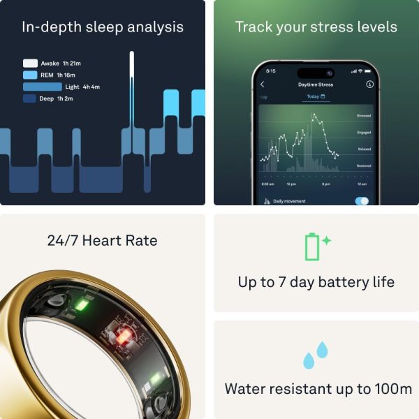 Oura Ring Gen3 Horizon - Silver - Size 11 - Smart Ring - Size First with Oura Ring Gen3 Sizing Kit - Sleep Tracking Wearable - Heart Rate - Fitness Tracker - 5-7 Days Battery Life - Image 45