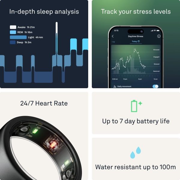 Oura Ring Gen3 Horizon - Silver - Size 11 - Smart Ring - Size First with Oura Ring Gen3 Sizing Kit - Sleep Tracking Wearable - Heart Rate - Fitness Tracker - 5-7 Days Battery Life - Image 22