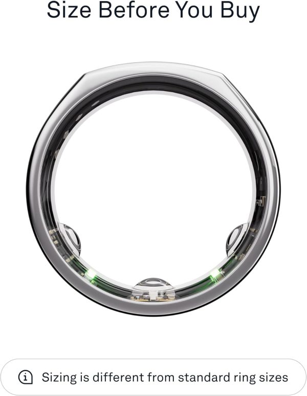 Oura Ring Gen3 Horizon - Silver - Size 11 - Smart Ring - Size First with Oura Ring Gen3 Sizing Kit - Sleep Tracking Wearable - Heart Rate - Fitness Tracker - 5-7 Days Battery Life - Image 78